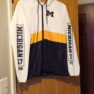 U of m pink jacket xs